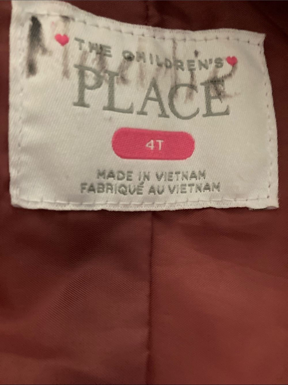 Kids Hooded Puffer Jacket in Dusty Rose size 4 t - Picture 4 of 4